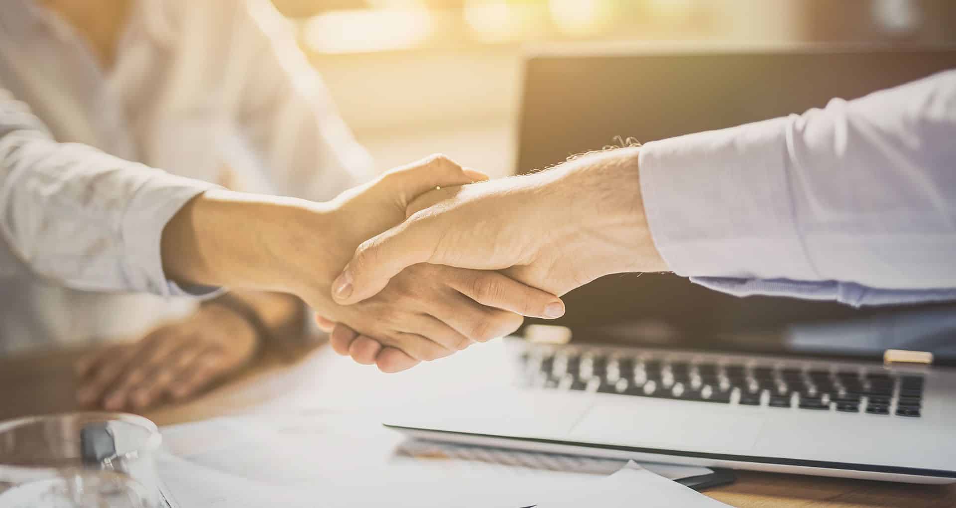 Two men shaking hands